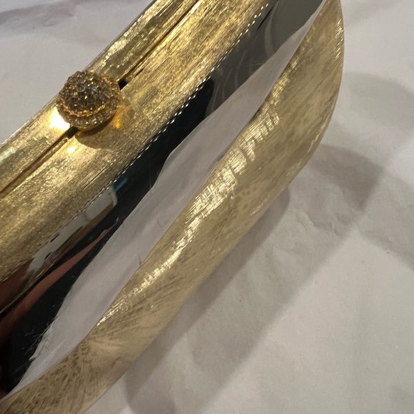 Vintage  Italy made Gold and Silver Metallic Clutch - Picture 6 of 16